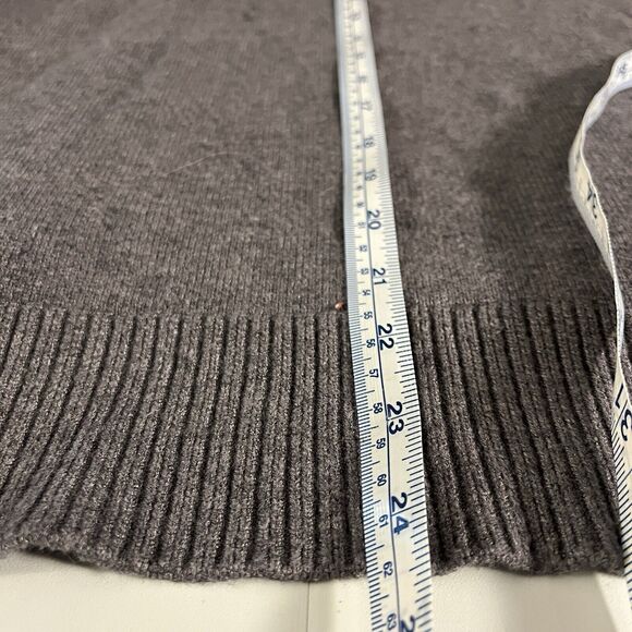 ELLEN TRACY Sweater Crew Neck Side Snap Womens Small Grey Lagen Look Preppy Norm - Picture 8 of 9